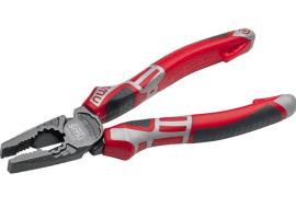 Klešta kombinovana dužine 180 mm DIN ISO 5746 sa zonom za ravne i okrugle materijale, ojačanim sečivima, SoftGripp rukohvatima i prstenastim ključem NWS